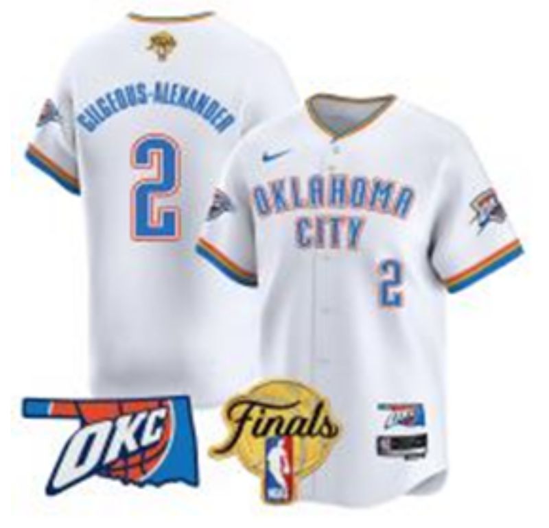 Men 2025 Oklahoma City Thunder #2 Gilgeous-Alexander White Nike Joint Name NBA Jersey style 12-0